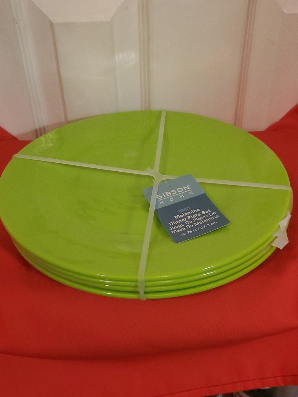 Gibson Home Lime Green Melamine Dinner Plates - Set